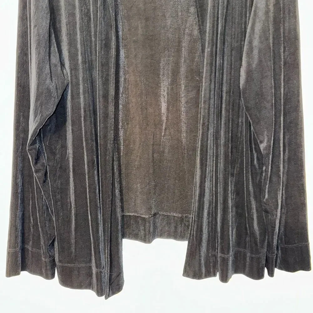 Chicos Travelers XL Open Front Slinky Long Sleeve Cardigan Solid Black Color EUC - Picture 2 of 11
